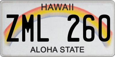 HI license plate ZML260