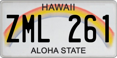 HI license plate ZML261