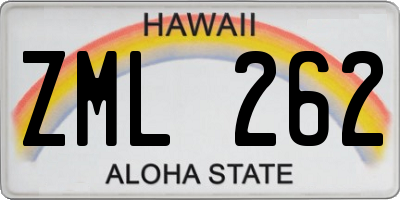 HI license plate ZML262