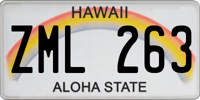 HI license plate ZML263
