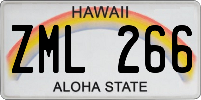 HI license plate ZML266