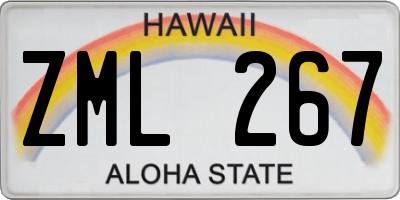 HI license plate ZML267