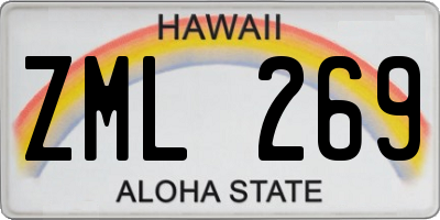 HI license plate ZML269