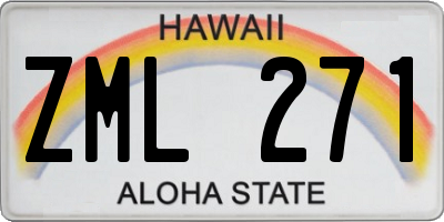 HI license plate ZML271