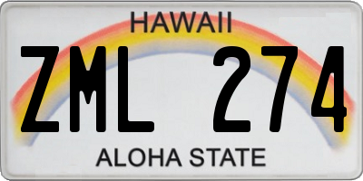 HI license plate ZML274