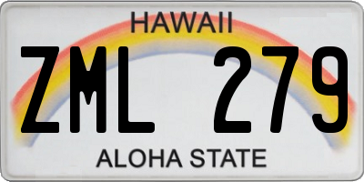 HI license plate ZML279