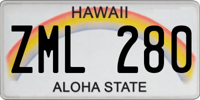 HI license plate ZML280
