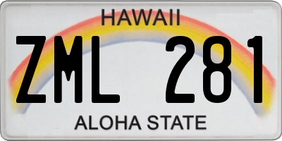 HI license plate ZML281