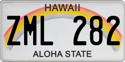 HI license plate ZML282