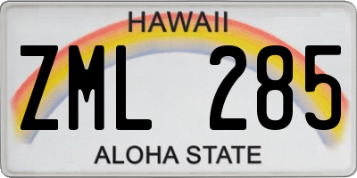 HI license plate ZML285