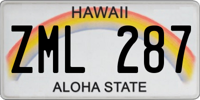 HI license plate ZML287