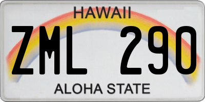 HI license plate ZML290