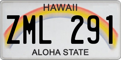HI license plate ZML291