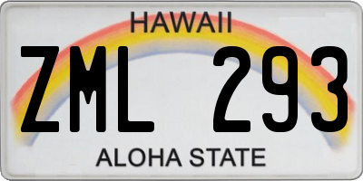 HI license plate ZML293