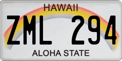 HI license plate ZML294