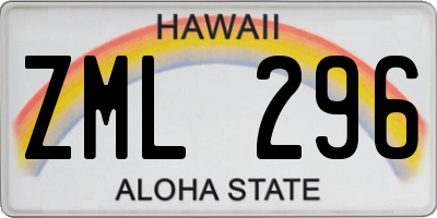 HI license plate ZML296