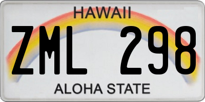 HI license plate ZML298