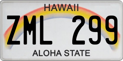 HI license plate ZML299