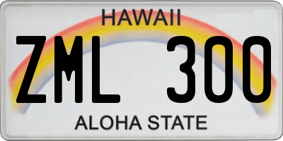 HI license plate ZML300