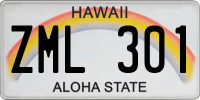 HI license plate ZML301