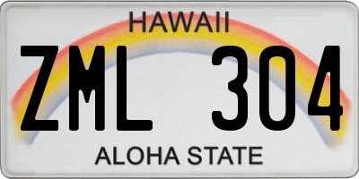 HI license plate ZML304