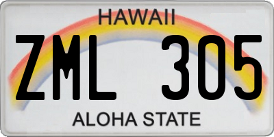 HI license plate ZML305