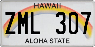 HI license plate ZML307