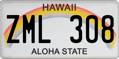 HI license plate ZML308