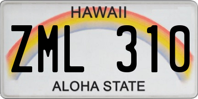 HI license plate ZML310