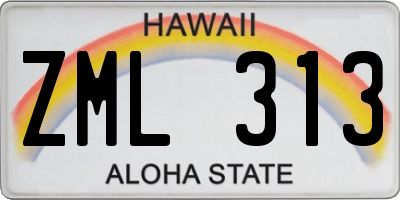 HI license plate ZML313