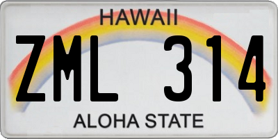 HI license plate ZML314