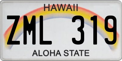HI license plate ZML319