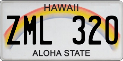 HI license plate ZML320