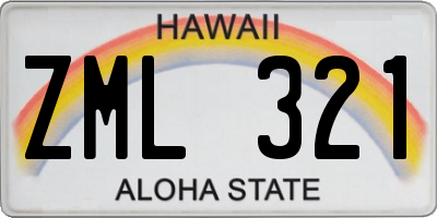 HI license plate ZML321