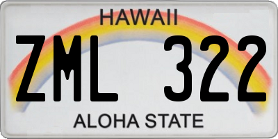 HI license plate ZML322