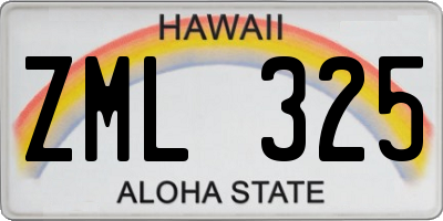 HI license plate ZML325