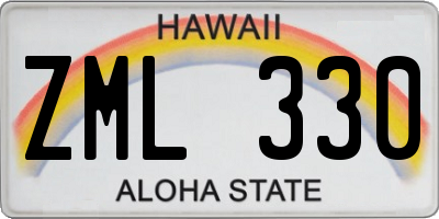 HI license plate ZML330
