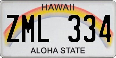 HI license plate ZML334