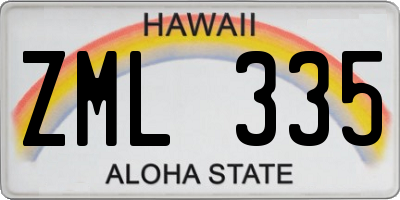 HI license plate ZML335