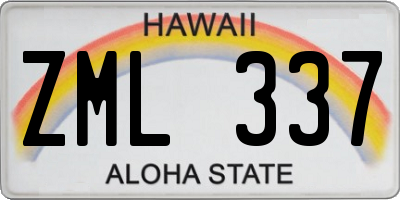 HI license plate ZML337