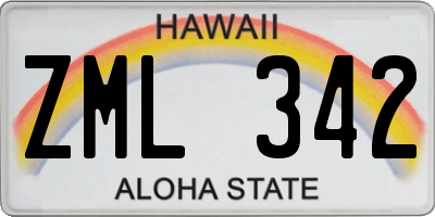 HI license plate ZML342