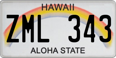 HI license plate ZML343