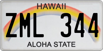 HI license plate ZML344