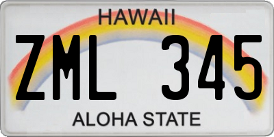 HI license plate ZML345