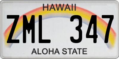HI license plate ZML347