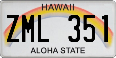 HI license plate ZML351