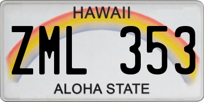 HI license plate ZML353