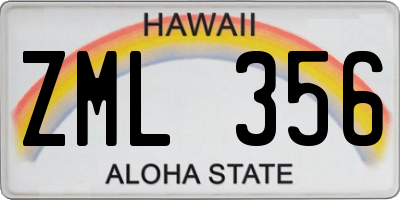 HI license plate ZML356