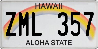 HI license plate ZML357
