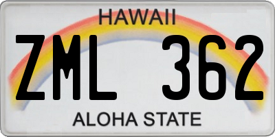 HI license plate ZML362